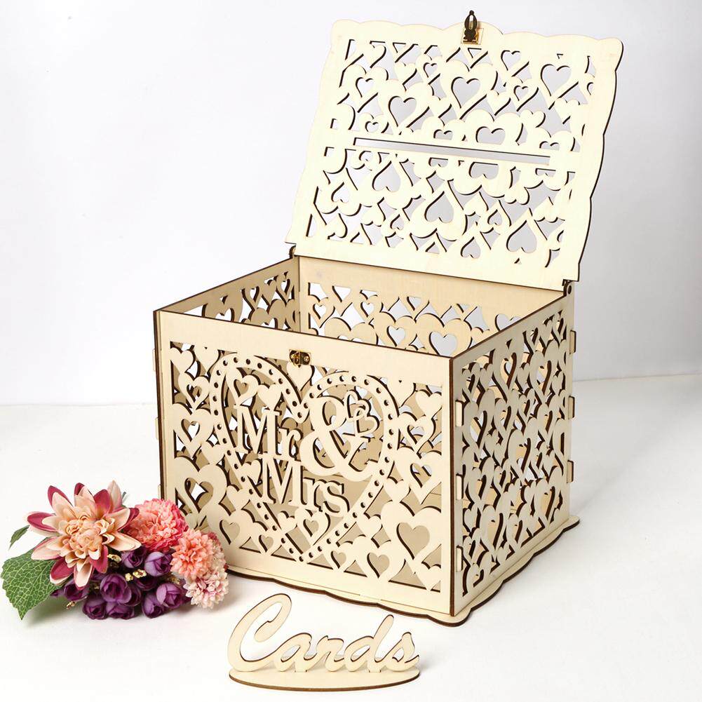 wedding card boxes creative supplies diy wooden hollow gift