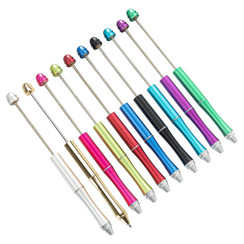 metal beadable pen creative diy beads ballpoint pen with sha