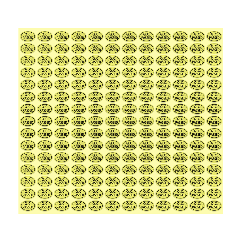 海学岚 QC标签贴纸QC PASS不干胶绿色圆形质检标识椭圆透明封口贴