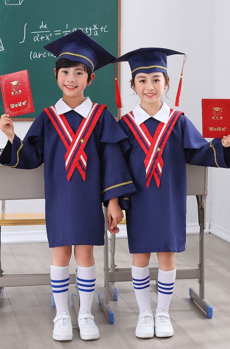 儿童博士服幼儿园学士服套装拍照大班毕业中小学生毕业照服装礼服