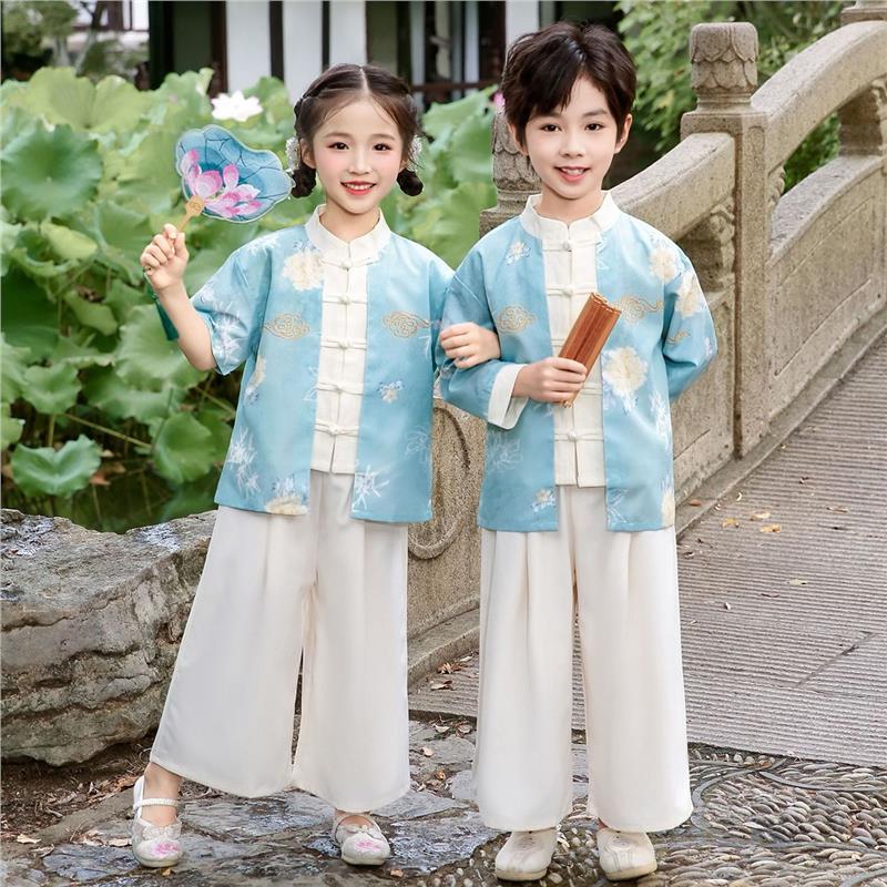 2026汉服幼儿童男女童春秋夏洋气小孩洋气国风新唐装宝宝演出套装