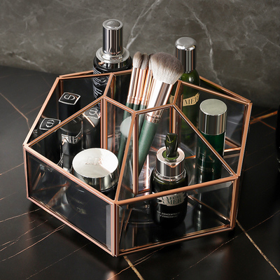 轻奢旋转化妆品收纳盒置物架
