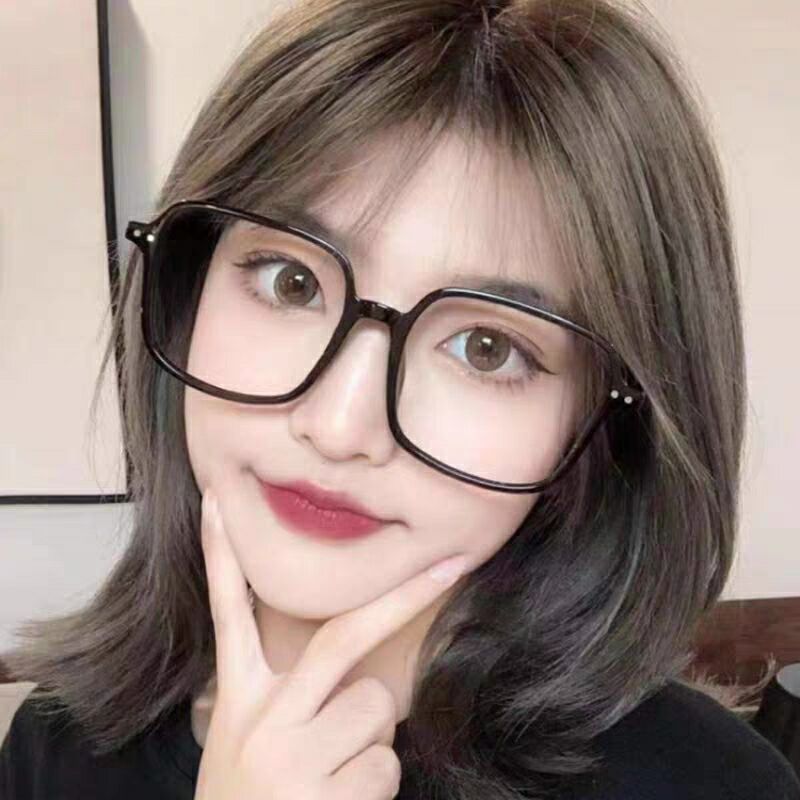 黑色大框眼镜女新款韩版复古文艺抖音素颜潮平光镜近视大圆脸显瘦