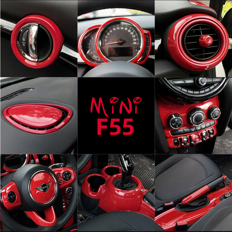 专用宝马迷你改装mini内饰贴改红色cooper车贴one出风口F55装饰贴