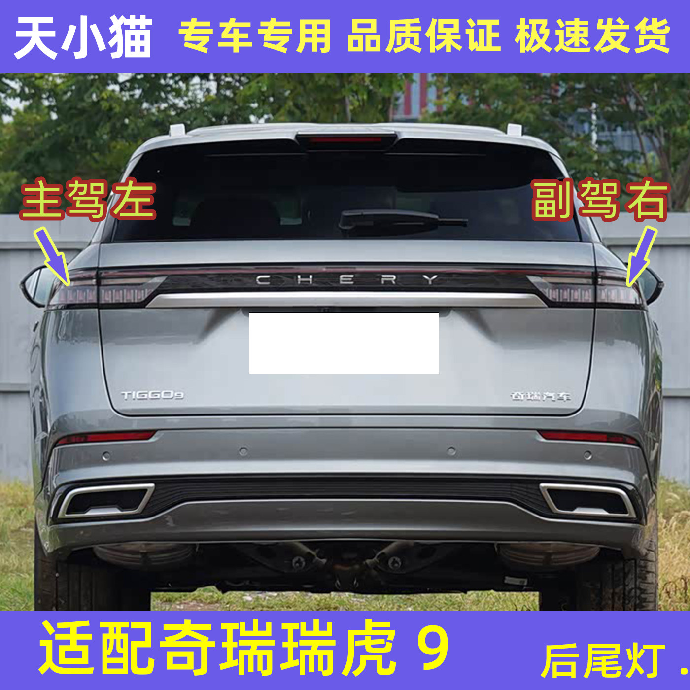 奇瑞瑞虎9后尾灯总成外侧