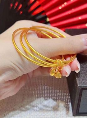 三生三世莲蓬手镯女越南沙金ins小众设计多圈福字手环防真不掉色