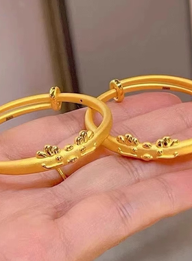 轻奢风龙宝宝黄金色手镯十二生肖龙年手饰本命年宝宝儿童周岁礼物