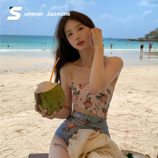 夏茉微澜泳衣女2026新款 高端泡温泉比基尼小胸性感连体高级感显瘦