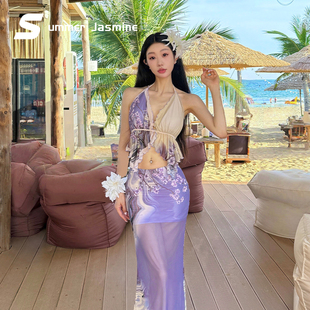 夏茉微澜2025新款 泳衣女分体长裙显瘦性感海边度假高级感温泉泳装