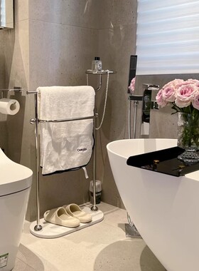 稍安物造 毛巾置物架浴缸浴巾架304不锈钢雨伞架法式复古包豪斯