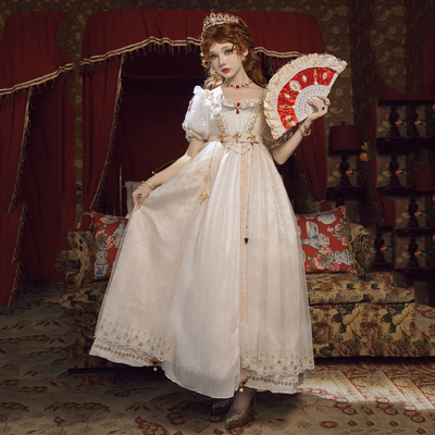 原创设计帝国的蔷薇复古连衣裙