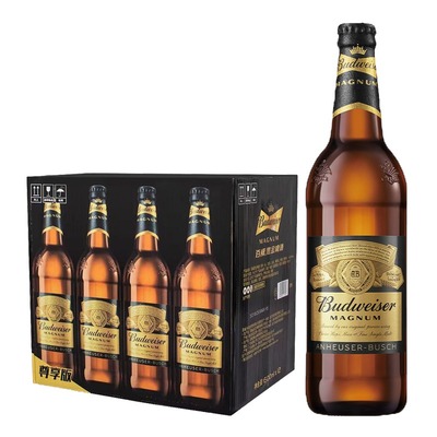 百威黑金啤酒600ml*12瓶装整箱玻璃大瓶黑金百威啤酒尊享版大师