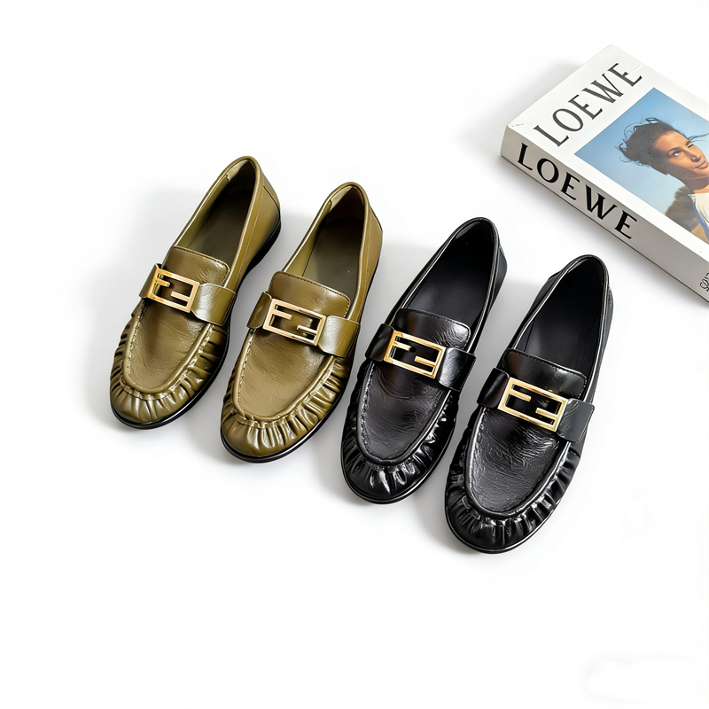 莞产英伦风金属扣乐福鞋女真皮一脚蹬平底百搭褶皱小皮鞋浅口单鞋,女鞋,浅口单鞋,淘宝优惠券,粉丝福利购,淘宝优惠卷