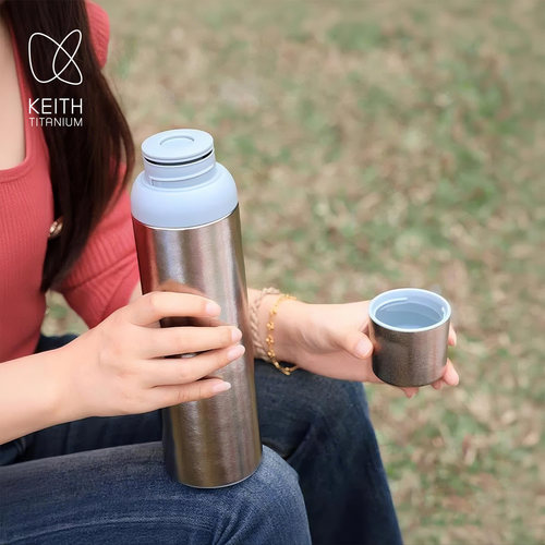 KEITH铠斯纯钛保温杯大容量保温水壶家用钛壶男焖茶壶茶杯高端
