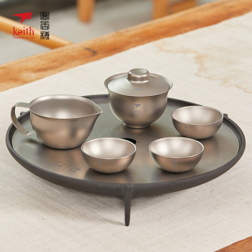 铠斯双层纯钛功夫茶具茶杯套组