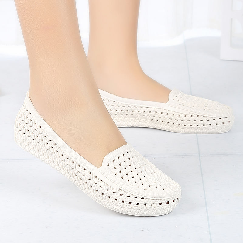 女护士孕妇防滑平底镂空洞洞鞋