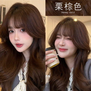 栗棕色染发剂2025流行色泡泡染头发膏天然植物女纯官方旗舰店正品