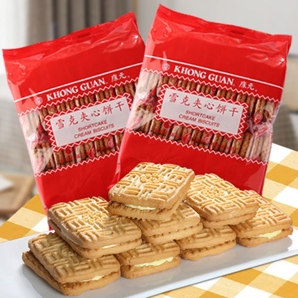 新加坡品牌康元雪克夹心饼干600g下午茶休闲小吃零食品代早餐饼干