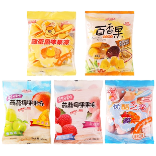 中国台湾进口果汁果味白桃荔枝芒果味蒟蒻儿童小零食果冻