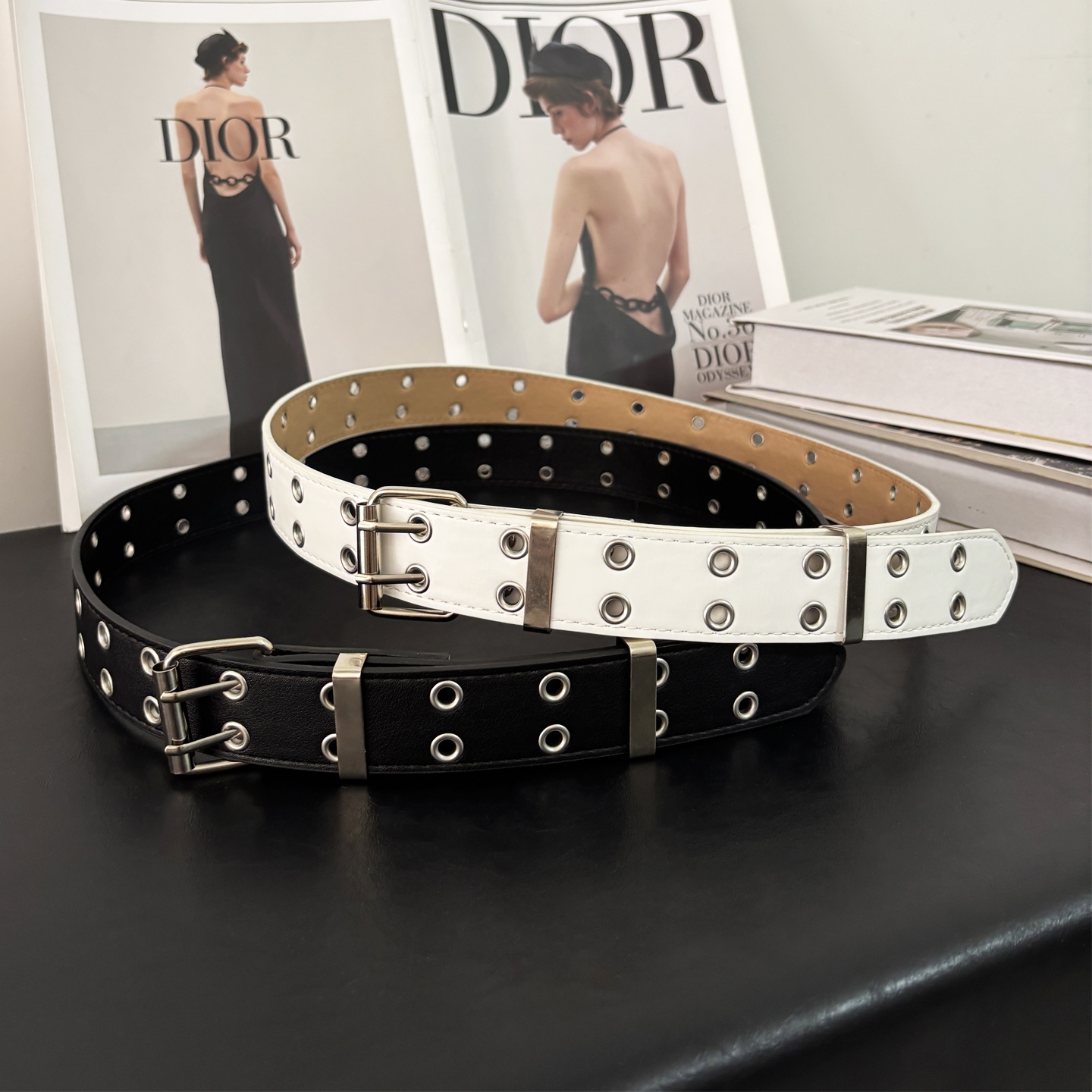 美式复古铆钉朋克腰带男女同款