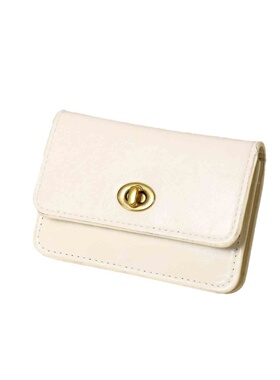 新款韩版卡包女简约纯色复古锁扣多层卡包女士高级感钱包卡包E016