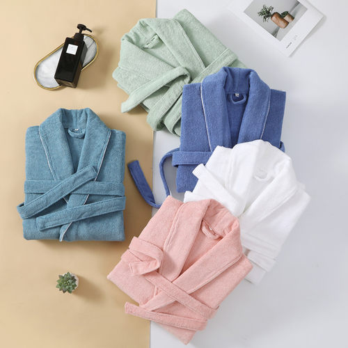 纯棉浴袍吸水好双面毛圈多色选择