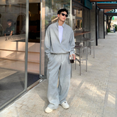 假两件痞帅立领卫衣高级感宽松套装 Holocene美式 潮牌秋季 搭配一套