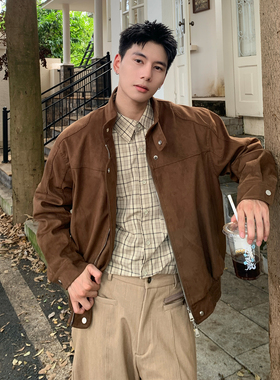 Holocene美式潮牌秋季新款美拉德复古立领夹克痞帅高级感短款上衣