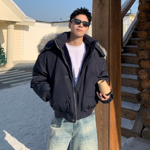 Holocene美式潮牌连帽座山雕羽绒服保暖高级小众设计感加厚外套男