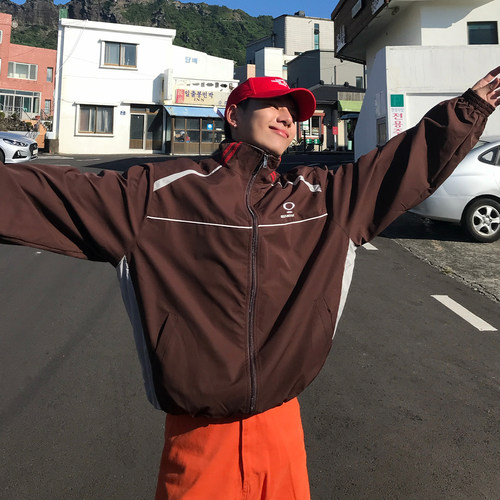 Holocene复古条纹立领夹克春秋