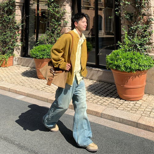 Holocene情侣同款休闲针织衫外套