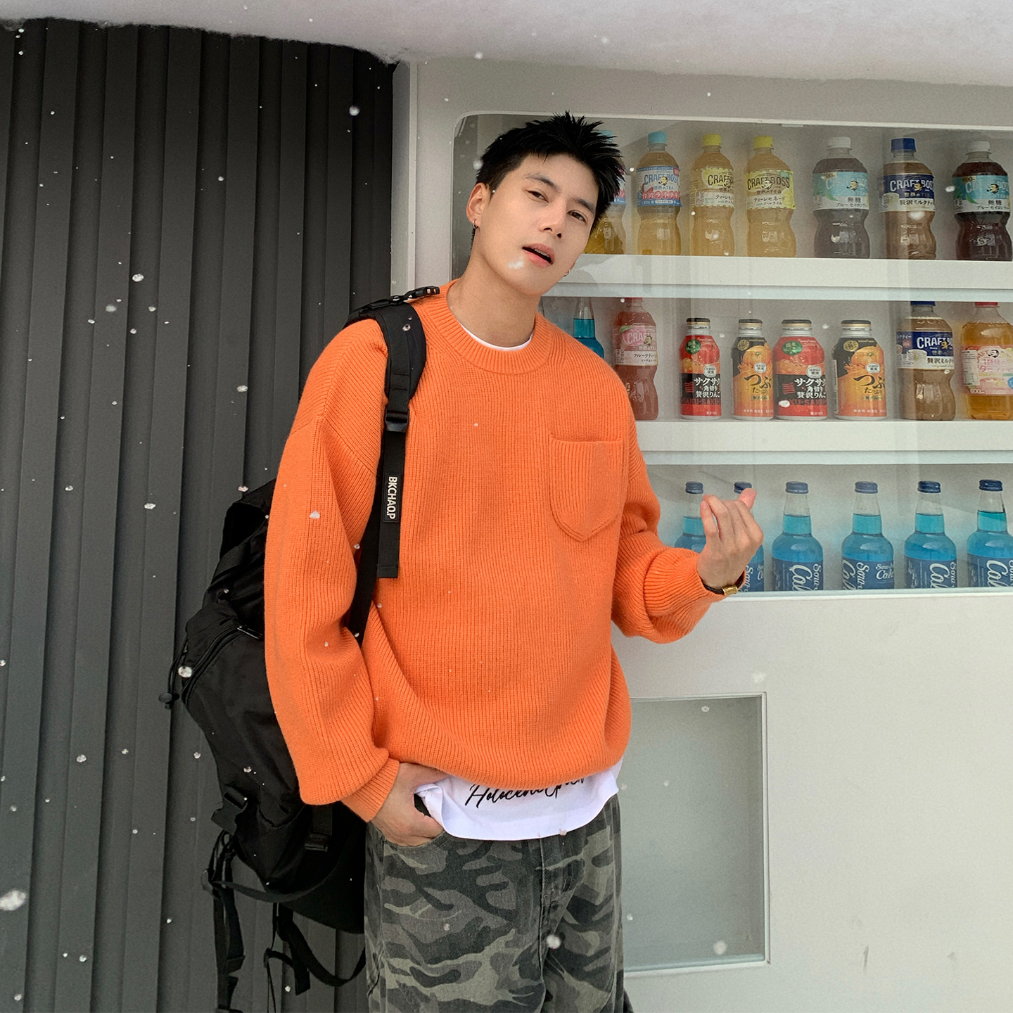 Holocene圆领针织衫宽松毛衣