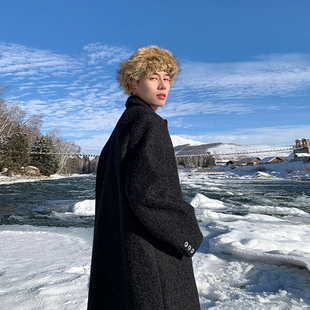 Holocene美式潮牌呢子外套男生加厚高级感风衣冬季中长款毛呢大衣