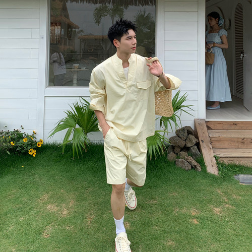 Holocene美式潮牌夏季休闲套装男