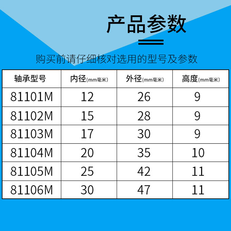 平面推力圆柱滚子轴承81101 81102 81103 81104 81105 81106 M