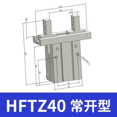 气动手指气缸HFKL导轨加长HFTZ/HFZ6/10/HFK16/20/25/32N40高强度