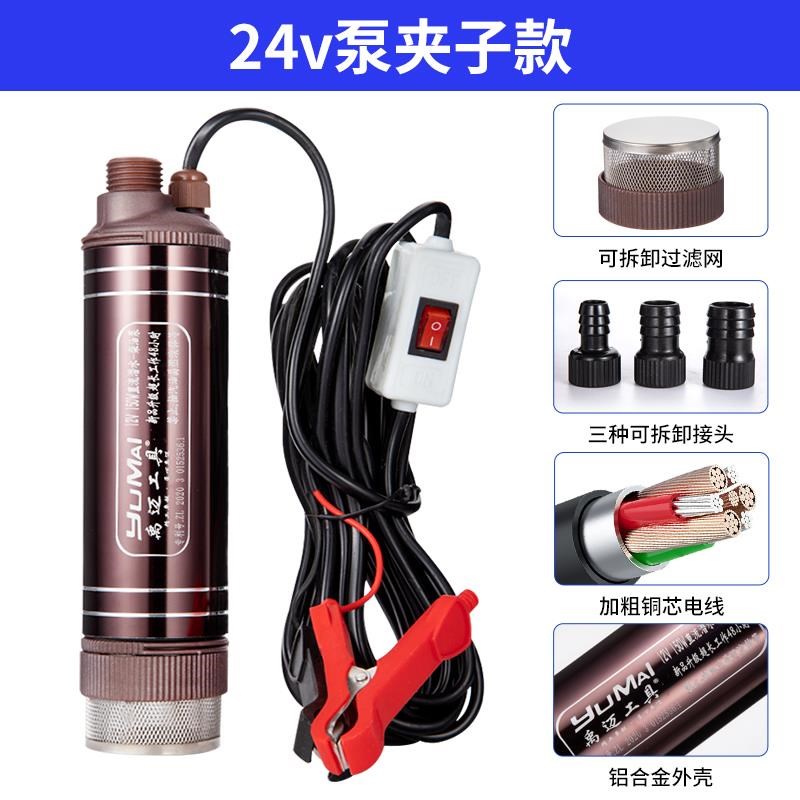 大功率小型抽水泵220v家用12v接电瓶自吸水泵全自动潜水泵24v伏