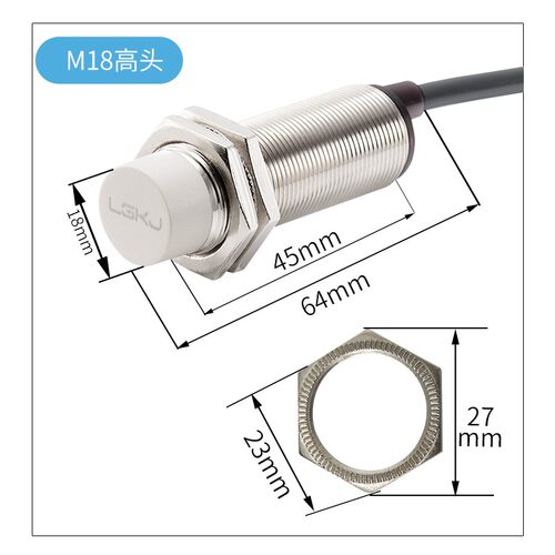 电容式接近开关M18物料液体饲料LJC18A3-8-J/BX传感器料位料斗24V
