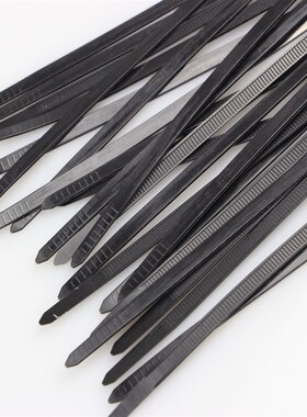 扎带5*150黑白色扎带国标4.6MM宽塑料扎带电线捆扎带固定条250条