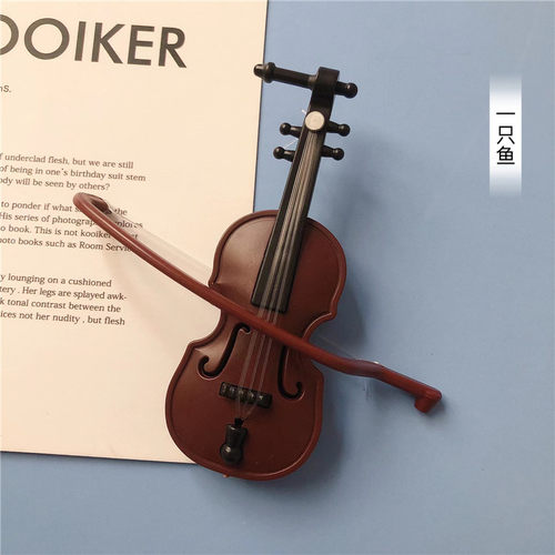 一只鱼仿真立体小提琴创意冰箱贴