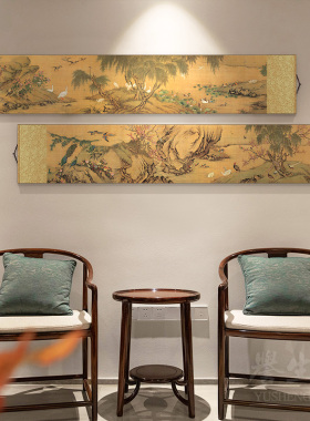 十大名画 画百鸟朝凤图中式丝绸卷轴挂画 画卧室客厅装饰画 画饭