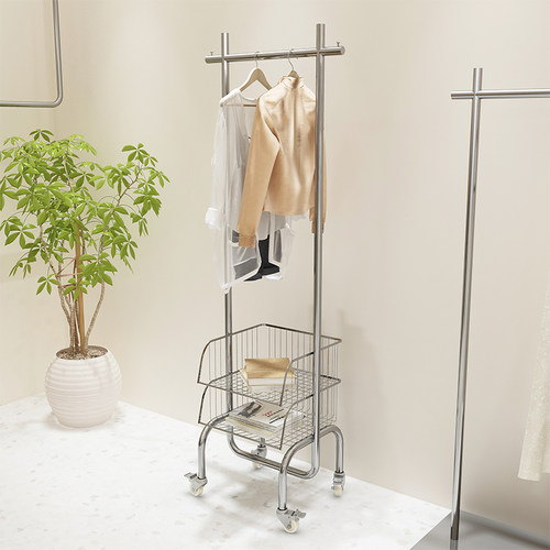 服装店展示架可移动带篮子