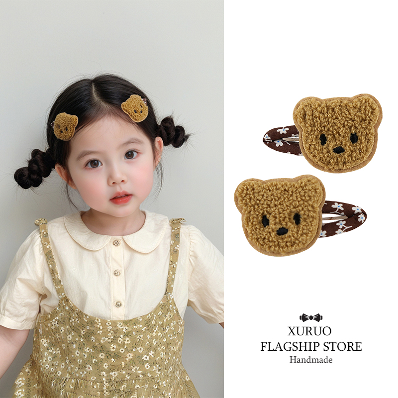 女孩发饰可爱卡通小熊加厚