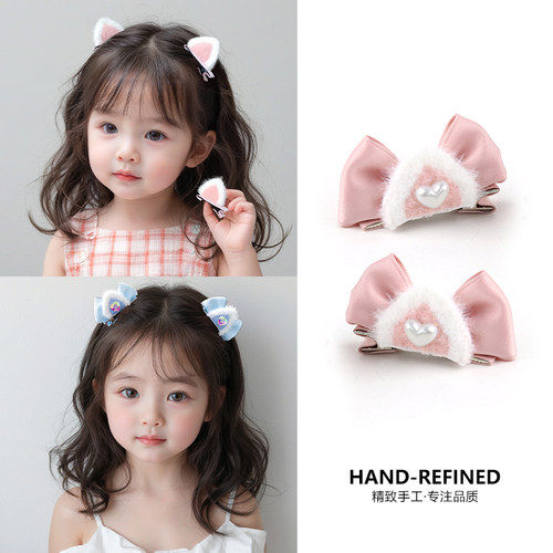 洋气蝴蝶结头饰猫耳朵发夹