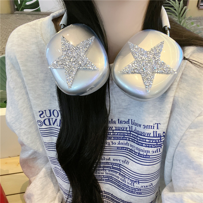 适用苹果AirPods Max保护套头戴式蓝牙耳罩apm软壳ins风立体贴钻星星少女心网红超火保护壳airpodsmax高颜值