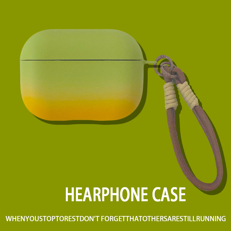 适用airpods4保护壳airpodspro3保护套渐变绿磨砂