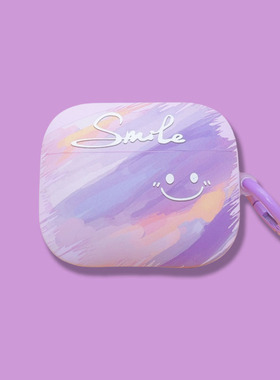 创意紫色笑脸红米buds7s耳机壳小米REDMIBuds7S红米无线蓝牙耳机保护套个性全包硅胶软壳挂件防摔男女盒buds7