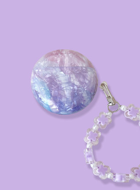 梦幻紫色贝壳纹适用华为freebuds SE3耳机壳华为Free Buds 4无线蓝牙耳机保护cflip耳机壳硅胶挂链外盒pro3套