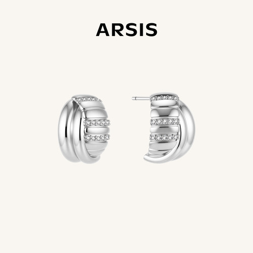 ARSIS双层蛇骨镶钻耳钉
