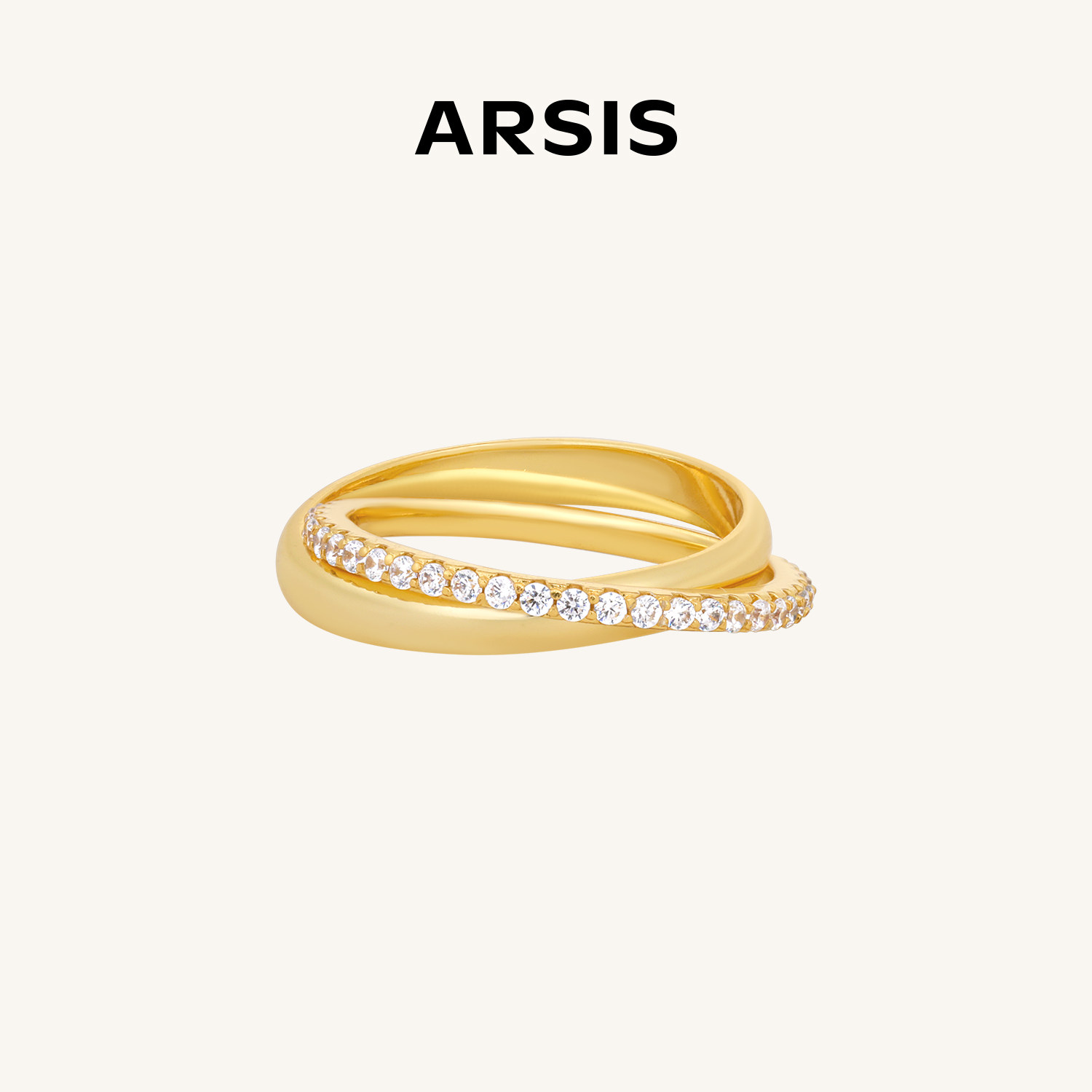 【新款】ARSIS自由搭配循光双环戒指叠戴女轻奢高级小众设计礼物